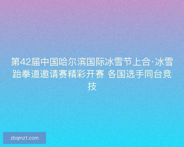第42届中国哈尔滨国际冰雪节上合·冰雪跆拳道邀请赛精彩开赛 各国选手同台竞技